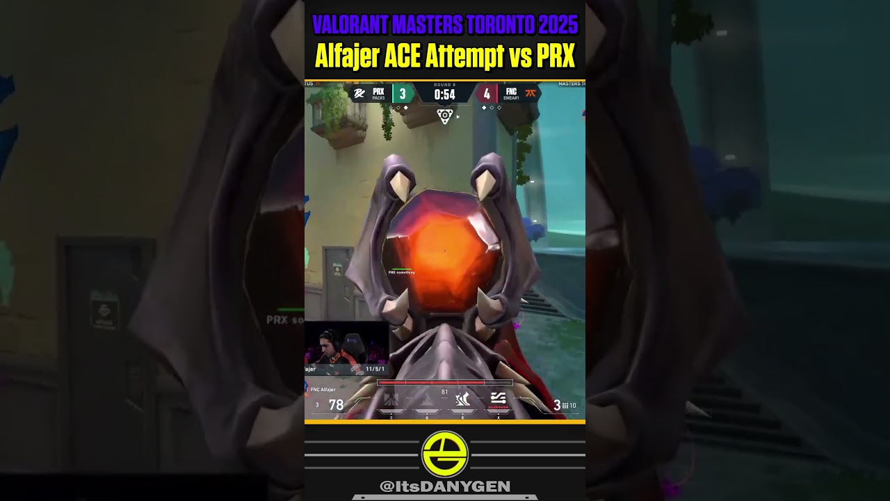 FNC Alfajer 4HP Missing to ACE vs PRX on Pearl at VALORANT Masters Toronto 2025