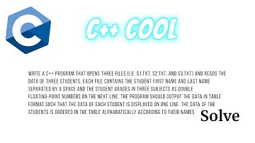 Solve C++ Problems __File  Read __