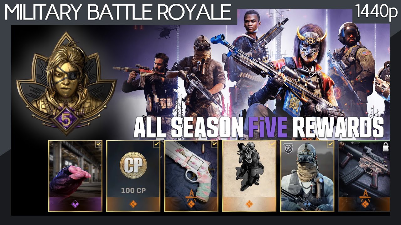 Warzone / Black Ops Cold War (2021) Season Five - All Battle Pass Rewards (No commentary) 1440p