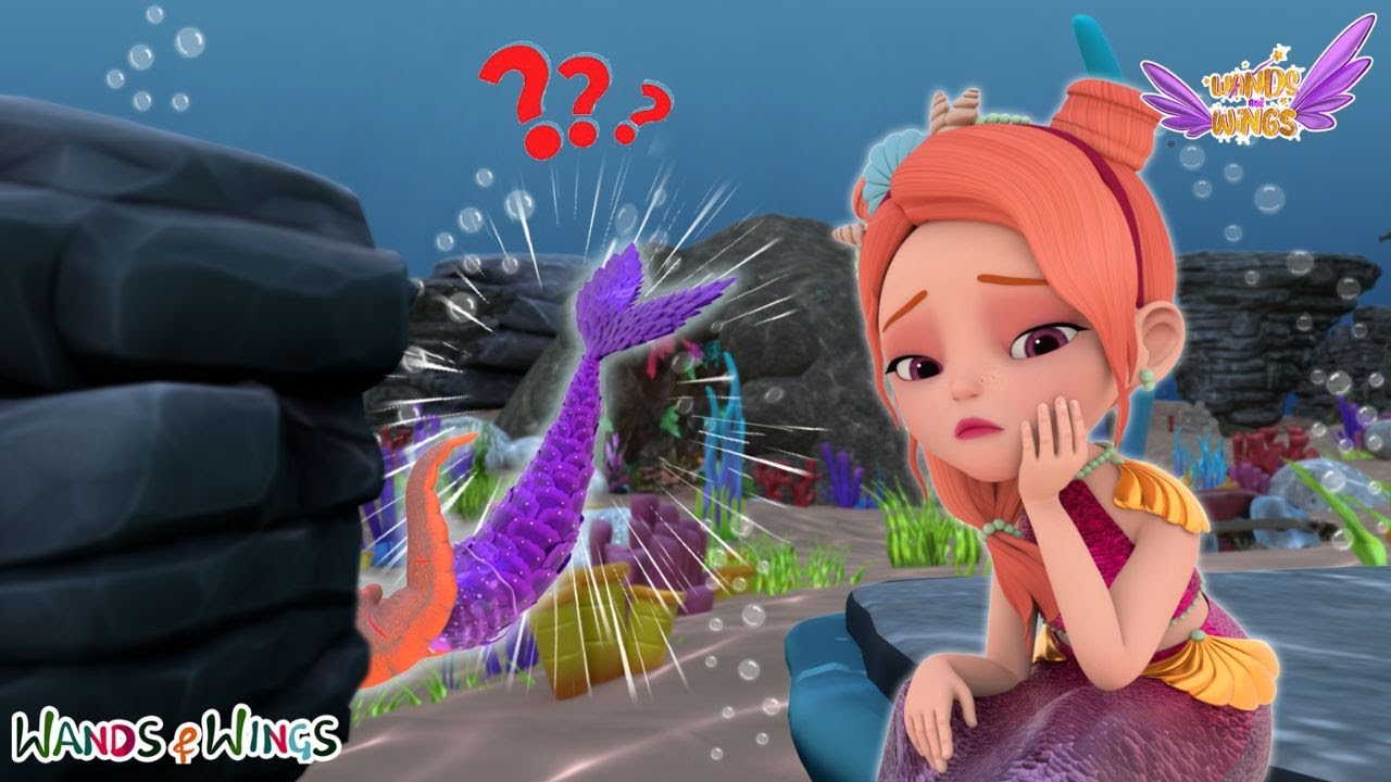 Princess Mermaid Lost Her Tail🧜‍♀️😱| Little Mermaid Song | Underwater Fun | Wands And Wings