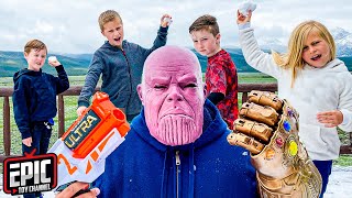 Thanos Tricks Hero Kidz Squad In Real Life - Fun Kids Adventure