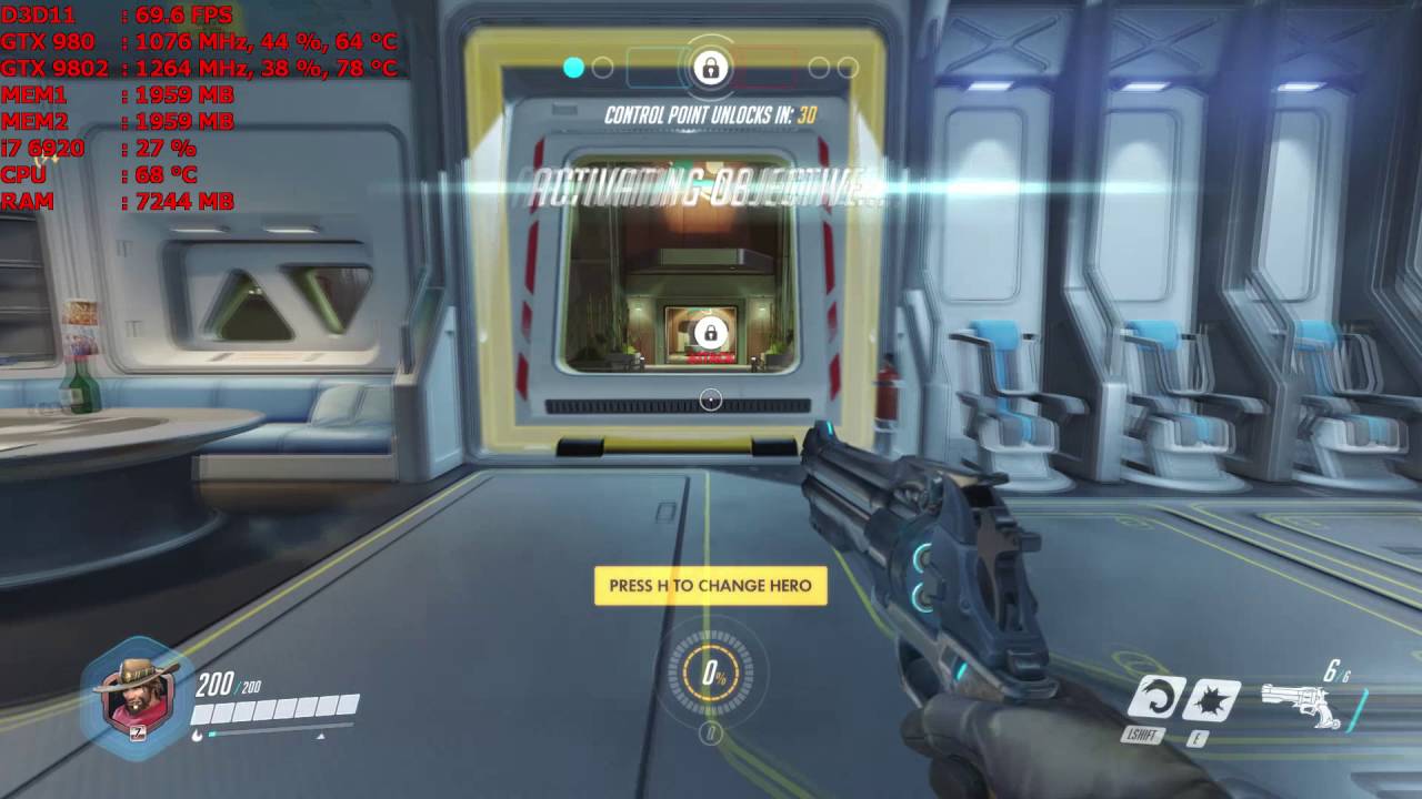 OverWatch 1080p max Mccree 60fps gtx 980 sli