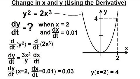 Calculus 1: Rate of Change (10 of 10) Change in x and y (using Derivative)