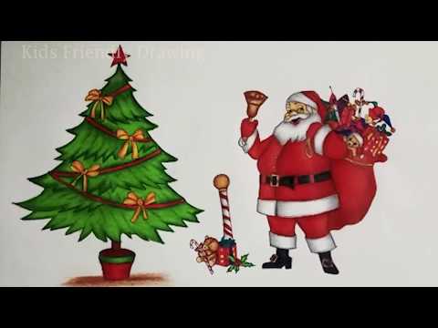 Christmas Drawings How To Draw A Christmas Tree With Santa