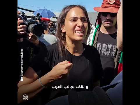 الشابة المصرية رحمة زين تواجه مراسلة شبكة سي إن إن كلاريسا وارد على الحدود المصرية مع غزة