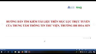 Hướng dẫn tìm kiếm tài liệu trên mục lục trực tuyến (OPAC) của Thư viện ĐH Hoa Sen screenshot 4