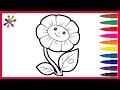 Рисуем радужный цветок.Draw a rainbow flower.Раскраски для детей.