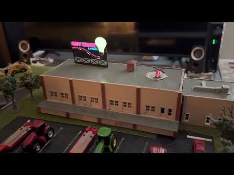 #37 - C & L Layout - 2' x 4' - N Scale -Miller Engineering Power and Light Sign - Train