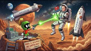 DANGER ZONE IN THE EVENING!  MARVIN DEFENDS MARS!