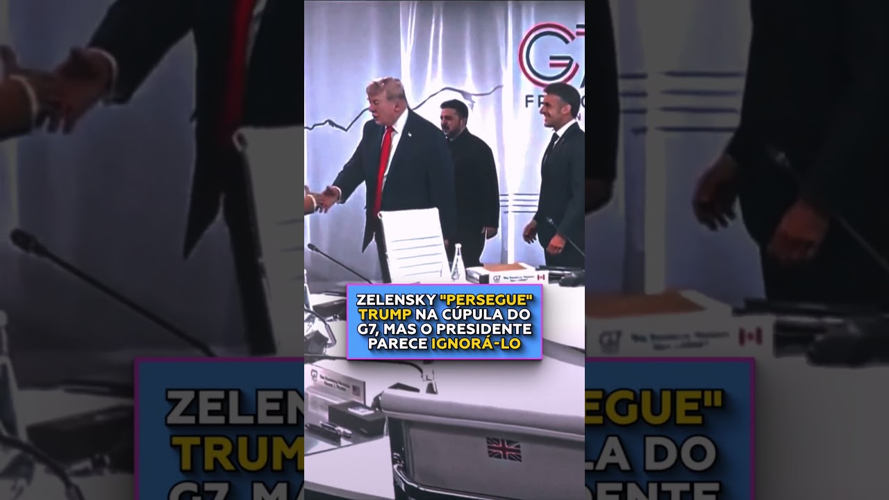 Zelensky "persegue" Trump na cúpula do G7, mas o presidente parece ignorá-lo