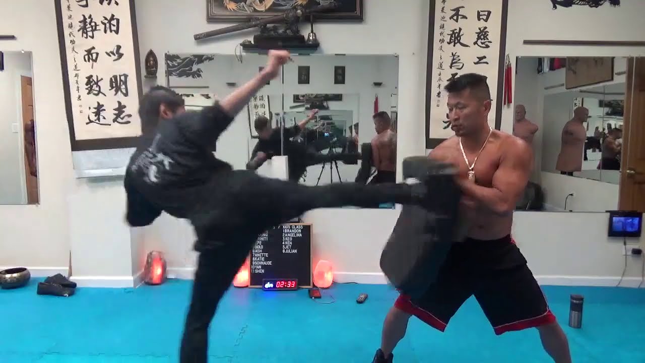 Martial Arts Side Kick Power Training - Kung Fu Lesson - YouTube