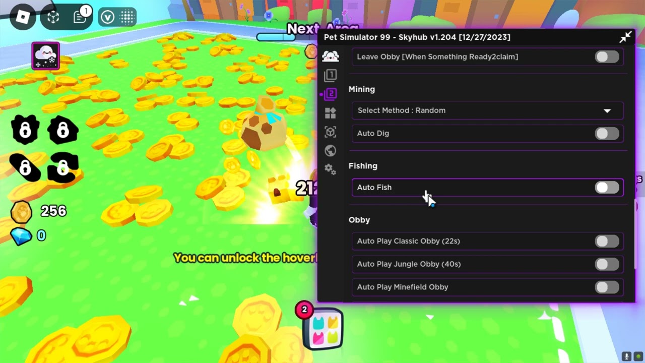 ROBLOX PET SIMULATOR 99 "OP" SCRIPT(auto fish/auto dig/autofarm etc....)