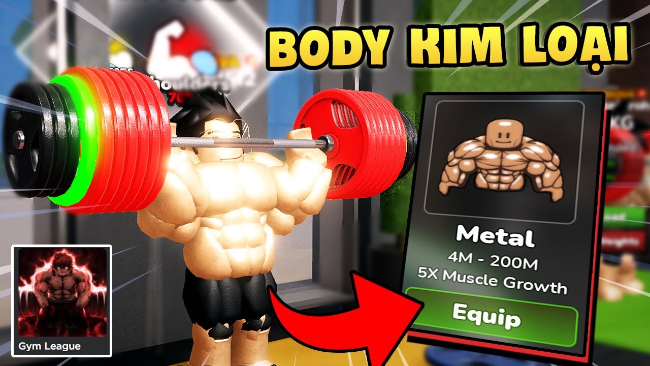 Mình Có Body 6 Múi HÓA KIM LOẠI Trong Gym League! - Roblox - YouTube