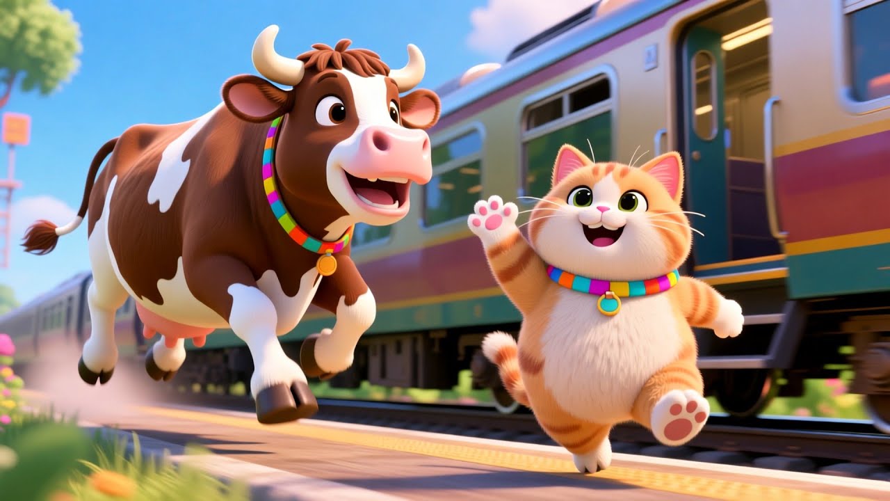 Kitty’s Animal Train Adventure 🚂🐾 | Fun Baby Songs & Nursery Rhymes for Kids | animal train song