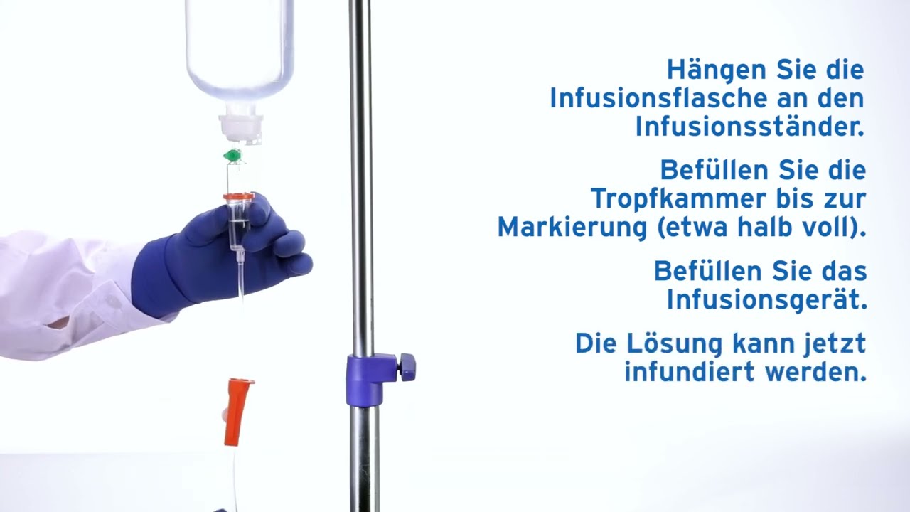 Luft in Infusion: Infusion luftleer machen | Infusionsschlauch entlüften | Infusionspumpe
