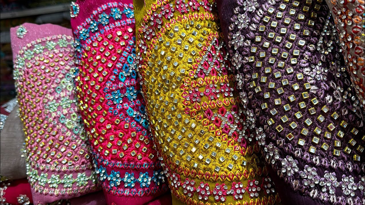 OMG অফারে কুন্দন,কাচ পাথরের কাজ করা লাক্সারি কাজের ফারসি সুট/থ্রিপিস | Eid special farsi suit,3pc