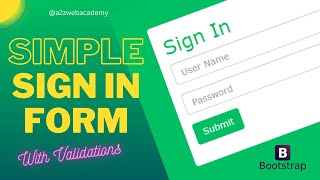 How to create simple Bootstrap Sign in(Login) Form | @a2zwebacademy | Web development & Design