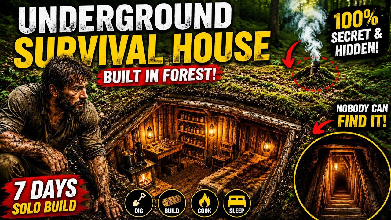 I Built a Secret Underground Survival Shelter in the Forest | Full ...