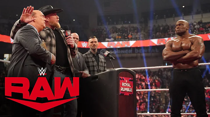 Brock Lesnar and Bobby Lashley step on the scale a...
