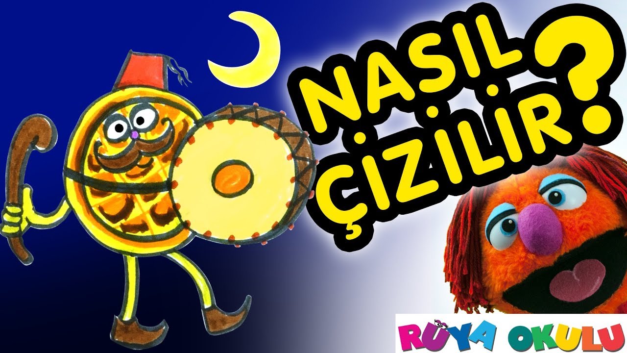 Ramazan Pidesi - Ramazan Davulcusu Nasıl Çizilir? - Çocuklar İçin Resim Çizme - RÜYA OKULU