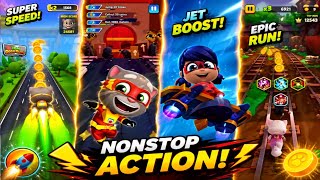 Ultimate Endless Run Battle? Talking Tom Gold Run vs fire Talking Tom Hiro Gameplay (No Stop Fun!) screenshot 3