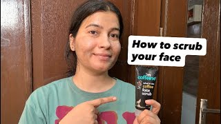 How to use Face Scrub || m caffeine  Coffee face scrub || Scrub at home