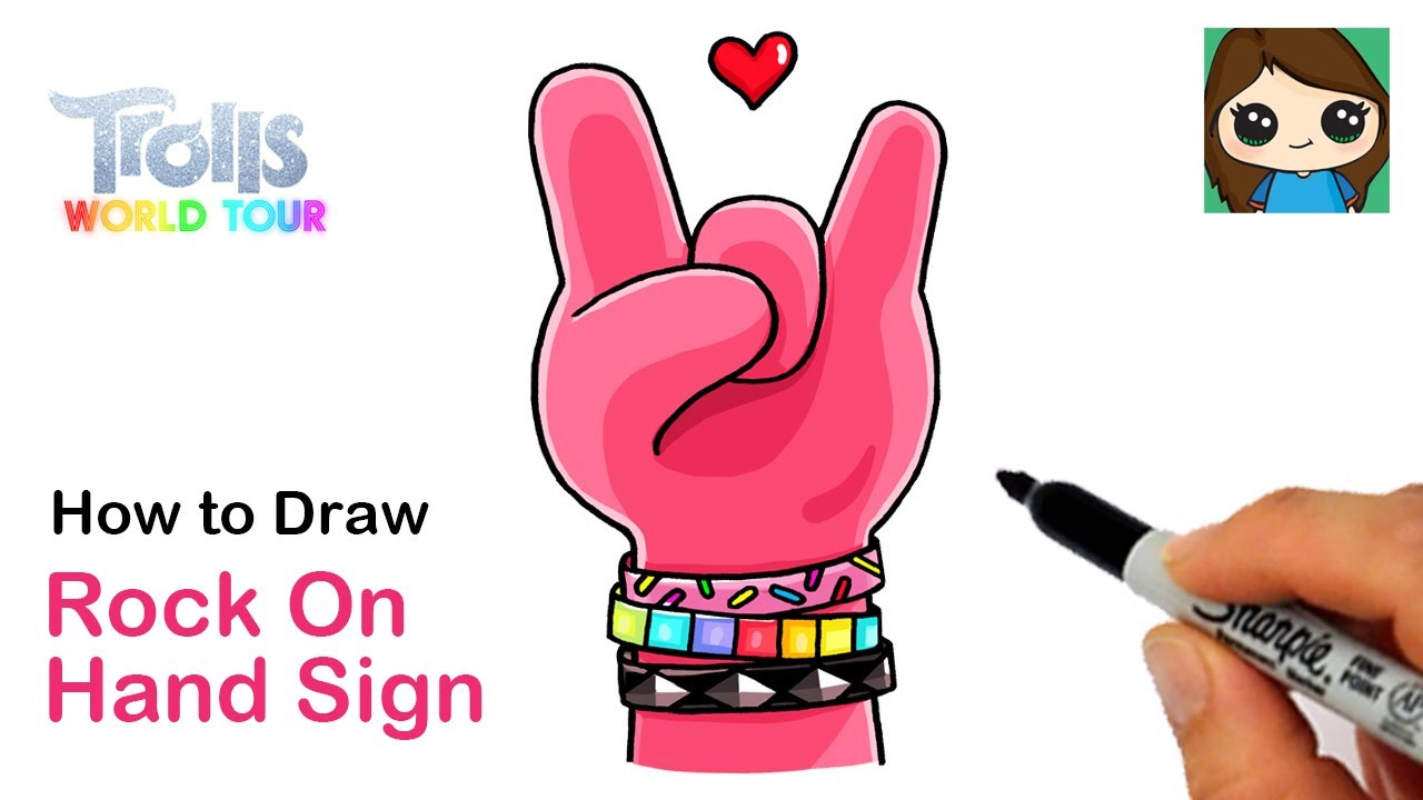 How To Draw The Rock On Hand Sign Trolls World Tour Youtube Rock And Roll Sign Drawings Drawing Lessons How To Draw The Rock On Hand Sign Trolls World Tour Youtube Rock And Roll Sign Drawings Drawing Lessons
