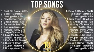 Top Songs 2024 ~ Sia, Tones And I, Justin Bieber, ZAYN, Maroon 5, Shawn Mendes, Charlie Puth