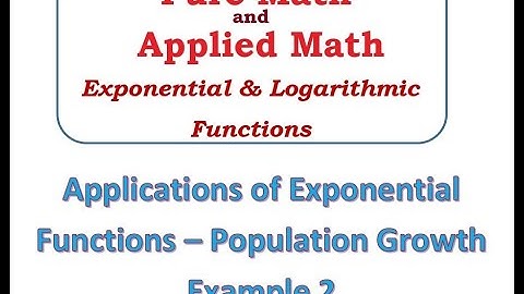 Population Growth Ex 2 - Exponential & Logarithmic Functions