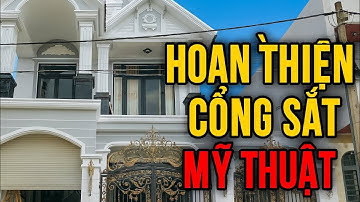 Hoàn thiện bộ cổng sắt mỹ thuật cho mẫu nhà tân cổ điển sang trọng