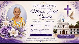FUNERAL SERVICE | MARIA ISABEL CAMELO | ST. ANDREW'S CHURCH | GOA VELHA | 22 JUNE 2026