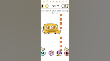 Brain test level 55 How can the bus pass through there #gaming @MrBeast