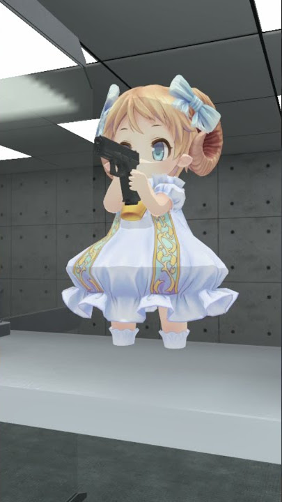 Trying out a gun as a cute Loli