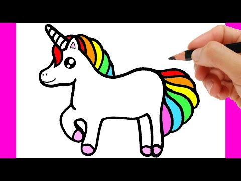 HOW TO DRAW A UNICORN EASY  HOW TO DRAW A RAINBOW UNICORN