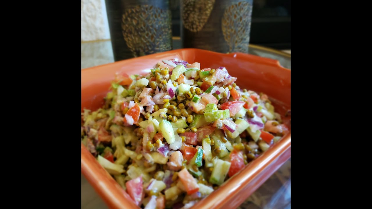 Green Lentil Salad with Hung curd and Green Pesto dressing YouTube