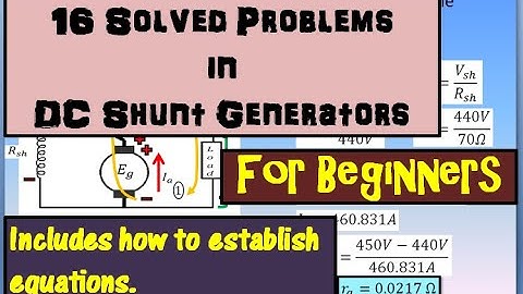 16 Solved Problems in DC Shunt Generators for Beginners