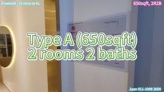 MH Platinum 3, Type A , 650sqft, 2 Rooms 2 Bathrooms showroom tour