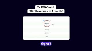 Increased revenue by $30K and doubled the ROAS in 1 month with Implementation