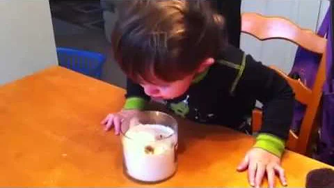 How to teach a baby to blow out candles!