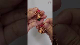 Bell and holly leaf Christmas - Free tutorial video here 👇 #shortsvideo #jewelry