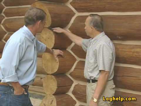 Log Home Chinking vs. Chinkless Style Video pt 9