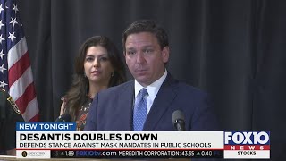Desantis doubles down on stance against school mask mandates