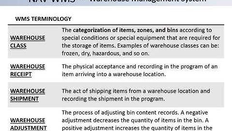 Dynamics NAV Warehouse Management System WMS