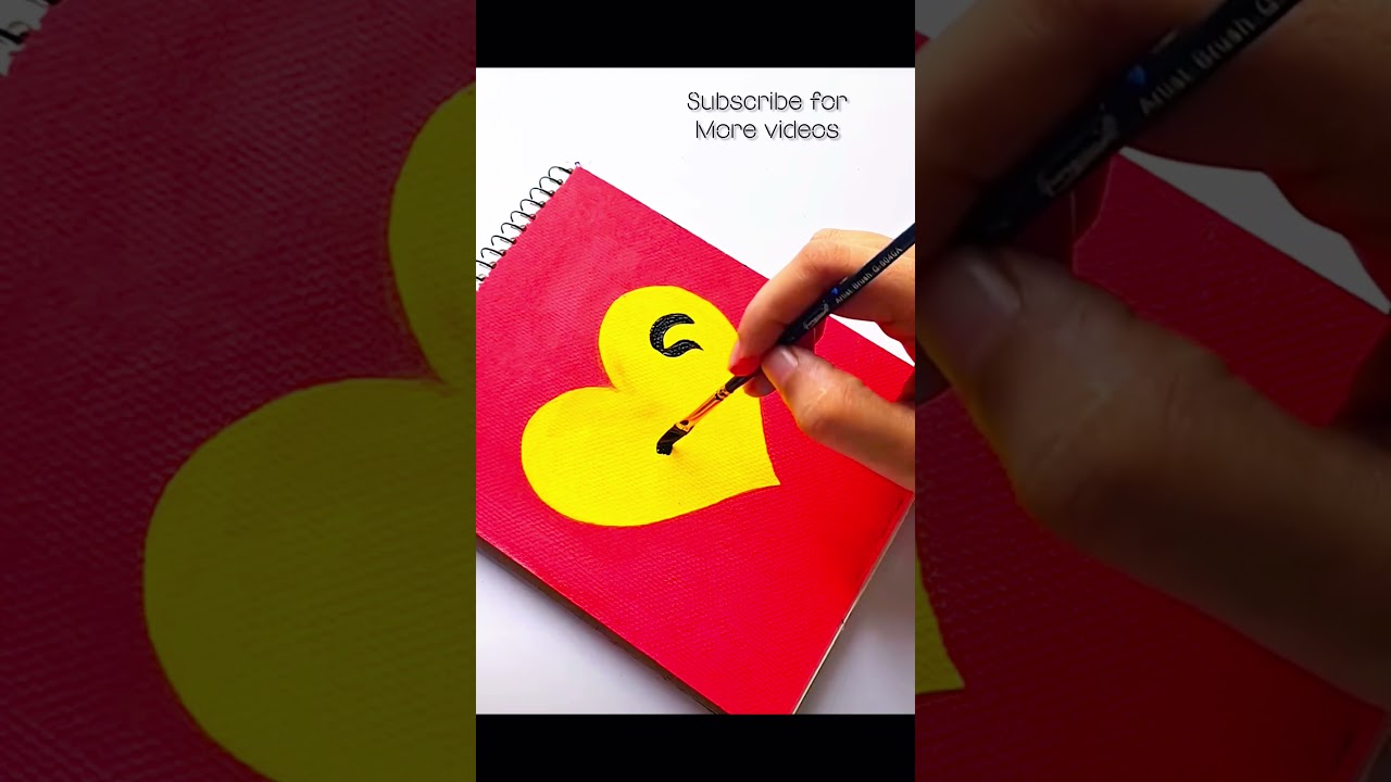 yellow loved on red painting arabic calligraphy # arabic art # shorts # shorts feed # art