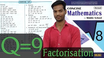 Exercise 13F - Questions -9 - Chapter 13 - Factorisation Class - 8 ICSE math - Desire to learn hindi