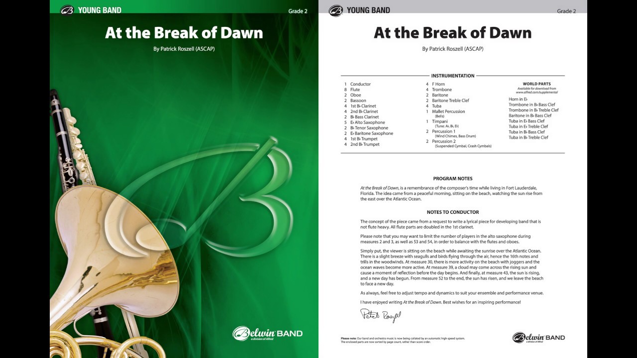 At the Break of Dawn, by Patrick Roszell – Score & Sound