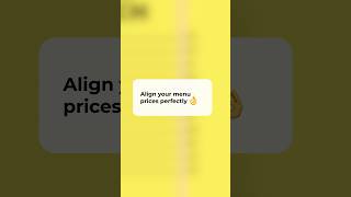 Align your menu prices perfectly on Illustrator or Indesign. #fyp #menu #alignment @Adobe