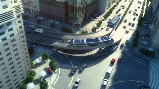 Idea of future transportation  Straddling Bus in China