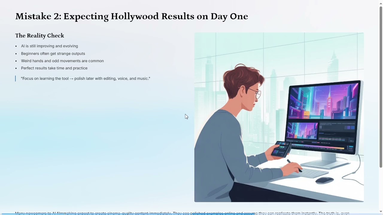 Ошибки, которых следует избегать при видеосъемке с использованием ИИ | Советы для начинающих |