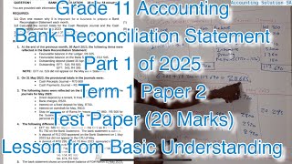 Grade 11 Accounting Term 1 | Bank Reconciliation Statement Part 1 of 2025 by Accounting Solution SA screenshot 2